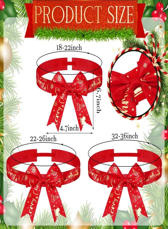 Luinabio 12 Pcs Christmas Elastic Bows for Gift Boxes Stretch Loops with Bows Adjustable Elastic Ribbon Xmas Bows Elastic Bows for Gift Boxes Wrapping Party Favors Wedding Supplies(Red,32-36 Inch) - Image 2